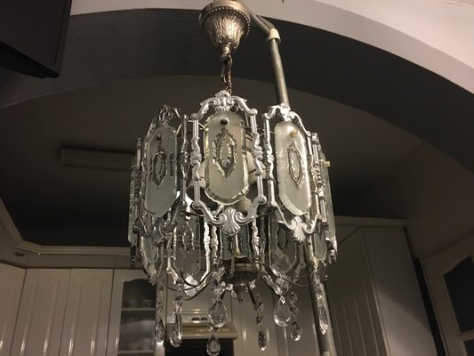 Glass Chandelier, 1970s-WQQ-1033654