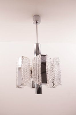 Glass & Chrome Ceiling Lamp from Kaiser Idell / Kaiser Leuchten, 1970s-KIJ-843728