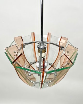 Glass & Chrome Ceiling Light from Veca, Italy, 1970s-LYQ-1171399