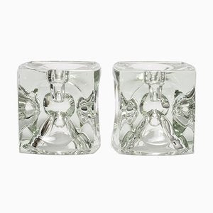 Glass Cube Candle Holders by Rudolf Jurnikl, 1970s, Set of 2-IXK-961100