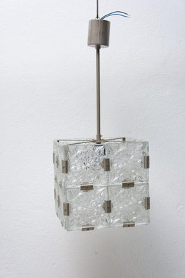 Glass Cube Pendant in Stone Shenows, 1970s-HXT-1175639