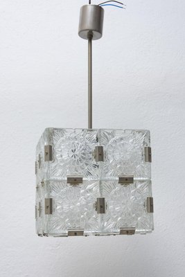 Glass Cube Pendant in Stone Shenows, 1970s-HXT-1175639