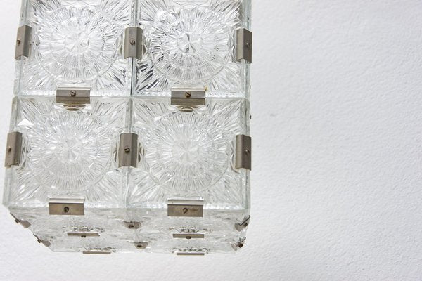 Glass Cube Pendant in Stone Shenows, 1970s-HXT-1175639