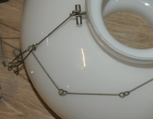 Glass Dome Ceiling Light in White & Chrome, 1970s-AFE-1140894