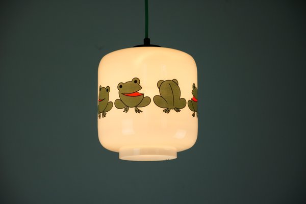 Glass Frogs and Cats Childrens Pendant Lamps, 1980s, Set of 2-HGJ-712521