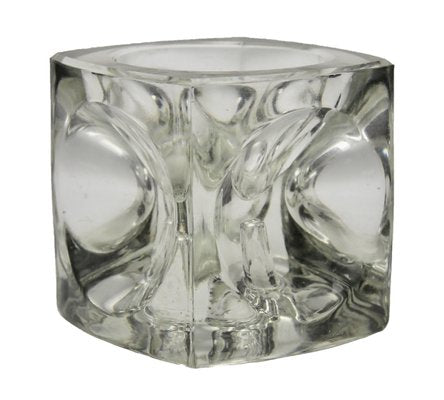 Glass Ice Cube Candlesticks from Peill & Putzler, Set of 2-MJY-1148964