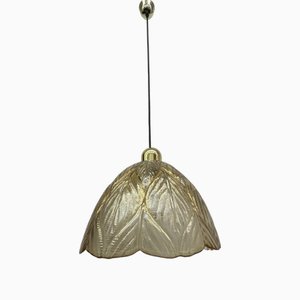 Glass Leaf Hanging Lamp from Peill & Putzer, 1970s-BGP-1798439