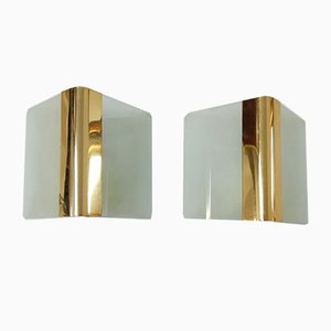 Glass & Metal Metalarte Sconces, 1970s, Set of 2-RGF-864906