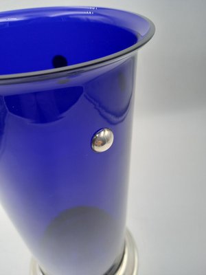 Glass Model Umeda Vase with Silver Base by Cleto Munari, 1960s-OHK-1722229