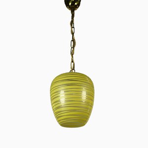 Glass Pendant Lamp, 1950s-FUP-582670