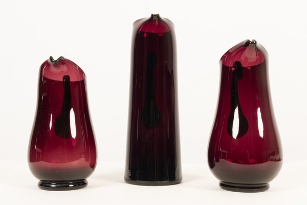 Glass Pitchers by Per Lütken for Holmegaard, 1950s, Set of 3-WIX-550352