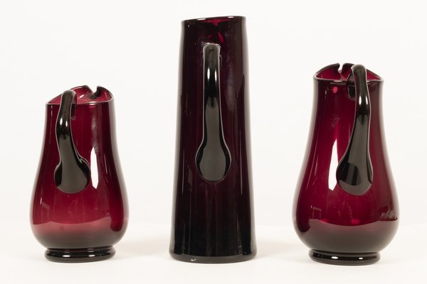 Glass Pitchers by Per Lütken for Holmegaard, 1950s, Set of 3-WIX-550352