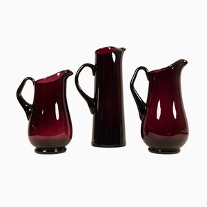 Glass Pitchers by Per Lütken for Holmegaard, 1950s, Set of 3-WIX-550352