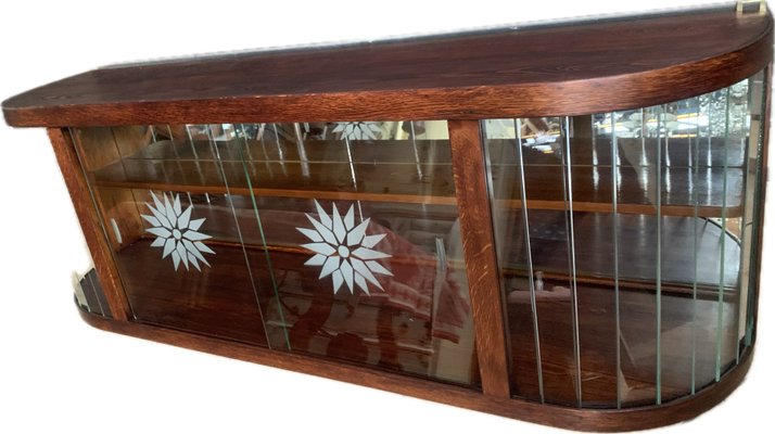 Glass Showcase with Rounded Sides for Hanging, 1970s-WQQ-2020133