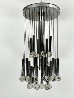 Glass Sphere and Chrome Chandelier from Sciolari, Italy, 1960s-OT-1720091