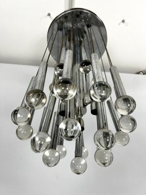 Glass Sphere and Chrome Chandelier from Sciolari, Italy, 1960s-OT-1720091