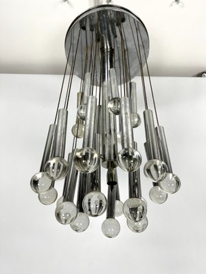 Glass Sphere and Chrome Chandelier from Sciolari, Italy, 1960s-OT-1720091