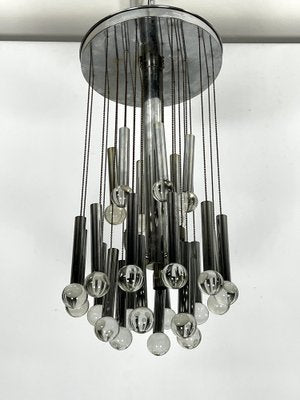 Glass Sphere and Chrome Chandelier from Sciolari, Italy, 1960s-OT-1720091