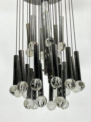 Glass Sphere and Chrome Chandelier from Sciolari, Italy, 1960s-OT-1720091