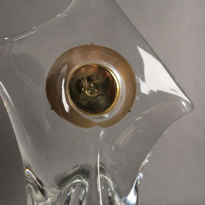 Glass Table Clock from Cristallerie Schneider, 1950s-WK-848433