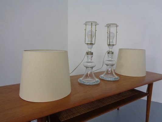 Glass Table Lamps by Michael Bang for Holmegaard, 1970s, Set of 2-RDW-1289514