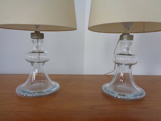 Glass Table Lamps by Michael Bang for Holmegaard, 1970s, Set of 2-RDW-1289514