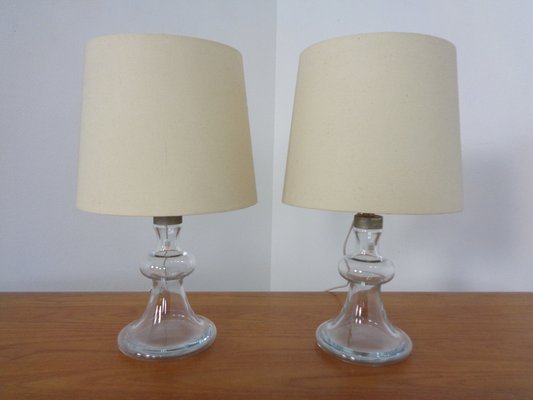 Glass Table Lamps by Michael Bang for Holmegaard, 1970s, Set of 2-RDW-1289514