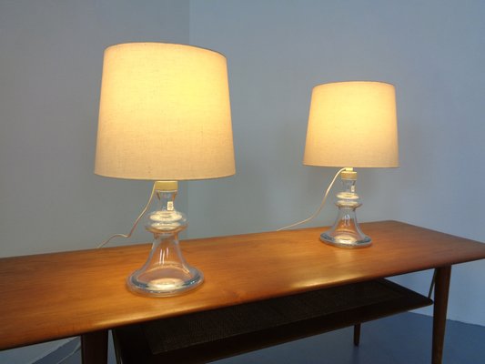 Glass Table Lamps by Michael Bang for Holmegaard, 1970s, Set of 2-RDW-1289514