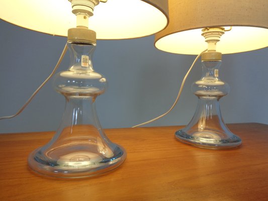 Glass Table Lamps by Michael Bang for Holmegaard, 1970s, Set of 2-RDW-1289514