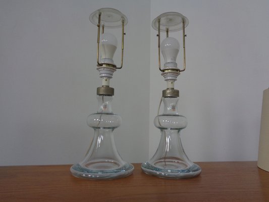 Glass Table Lamps by Michael Bang for Holmegaard, 1970s, Set of 2-RDW-1289514