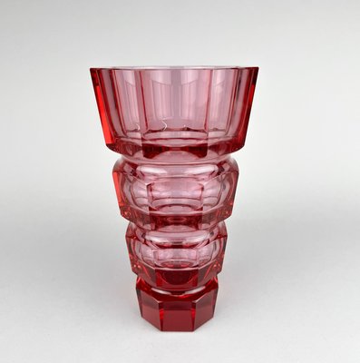 Glass Vase by Josef Hoffmann for Moser, 1940s-TZ-2018640