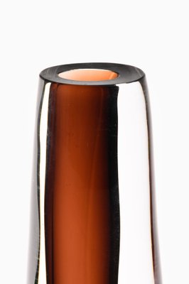 Glass Vase in Dark Brown by Vicke Lindstrand, 1960s-SC-1771417