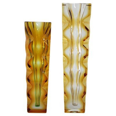 Glass Vases by Oldrich Lipsky, Czechoslovakia, 1970s, Set of 2-TZ-1271594