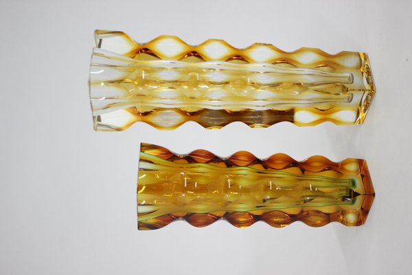 Glass Vases by Oldrich Lipsky, Czechoslovakia, 1970s, Set of 2-TZ-1271594