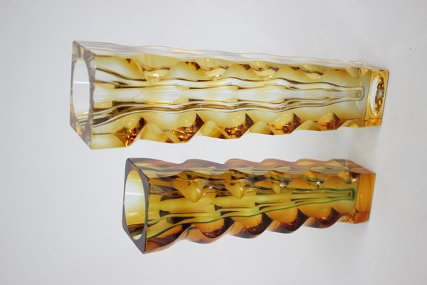 Glass Vases by Oldrich Lipsky, Czechoslovakia, 1970s, Set of 2-TZ-1271594