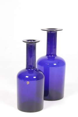 Glass Vases by Otto Brauer for Kastrup glasværk, 1950s, Set of 2-FK-562066