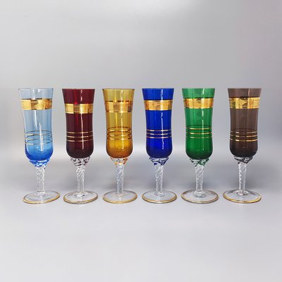 Glasses in Murano Glass, Italy, 1960s, Set of 6-QGR-1746226