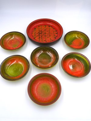 Glazed Ceramic Bowls by Alessio Tasca, 1970s, Set of 7-MLN-1189829