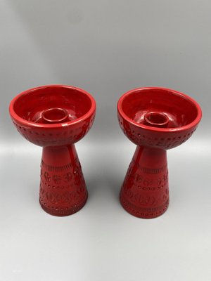 Glazed Ceramic Candleholders by Aldo Londi for Bitossi, Italy, 1960s, Set of 2-CZ-1685888