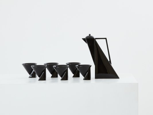 Glazed Ceramic Coffee Service by Pierre Casenove for Studio Salins, 1980s, Set of 7-YJA-1790745