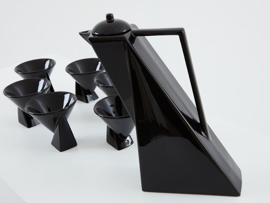 Glazed Ceramic Coffee Service by Pierre Casenove for Studio Salins, 1980s, Set of 7-YJA-1790745