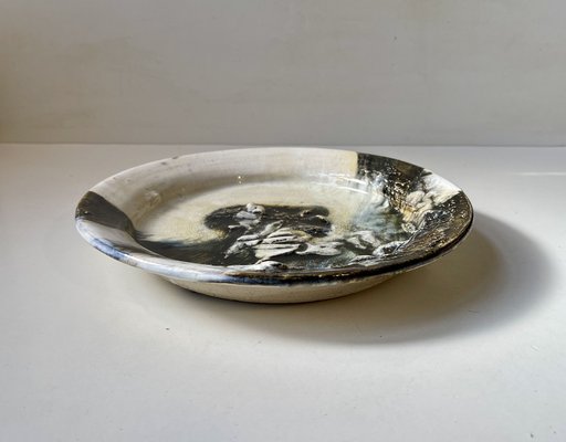 Glazed Ceramic Dish with Abstract Motif by Jeppe Hagedorn-Olsen, 1984-LCR-1767040