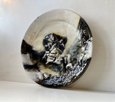 Glazed Ceramic Dish with Abstract Motif by Jeppe Hagedorn-Olsen, 1984-LCR-1767040