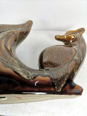 Glazed Ceramic Fox Sculpture, 1960s-UWE-1022631