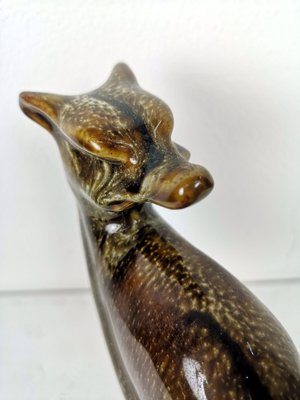 Glazed Ceramic Fox Sculpture, 1960s-UWE-1022631