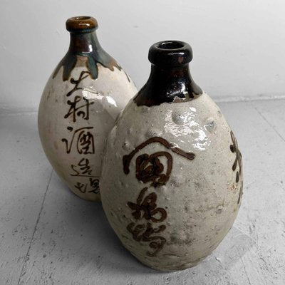 Glazed Ceramic Sake Bottles, Japan, 1890s, Set of 2-DWL-1703870