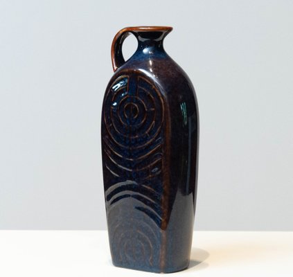 Glazed Midnight Blue and Brown Pitcher by Carl Harry Stålhane for Rörstrand, 1950s-JE-1386132