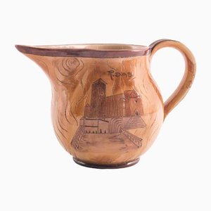 Glazed Terracotta Mug Depicting Basilica of St Francis of Assisi, 1950s-NJV-885695