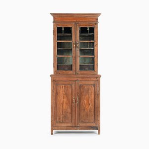 Glazed Wooden China Cabinet-NQ-624941