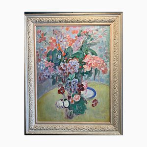 Gleb Savinov, Flower Pot, Oil on Canvas, 1988-QUE-964318